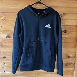 adidas Black Pullover Hoodie with White Logo